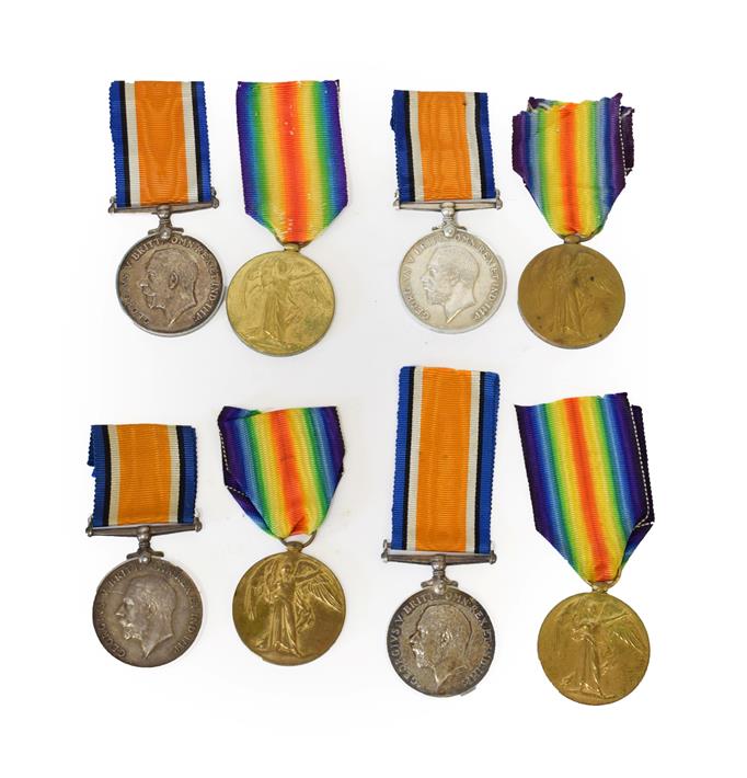 Four First World War RAF Pairs, each comprising British War Medal and Victory Medal, awarded to:-