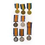 Two First World War Pairs and Four Single Medals to the Labour Corps, comprising British War Medal