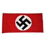 A German Third Reich NSDAP Flag, double sided, of five stitched linen panels, with double stitched