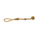 A 19th Century Sailor's Slung Shot, grape shot attached to a macrame lanyard, 34cm Footnote:-