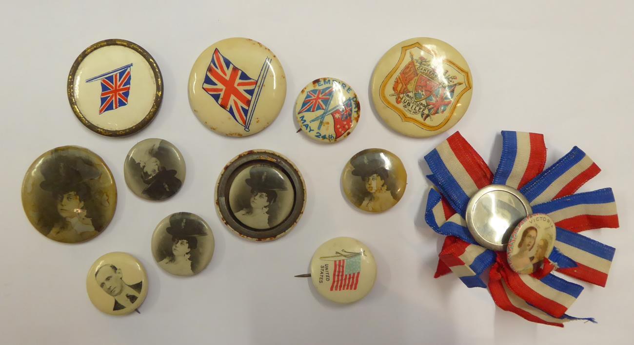 A Collection of Ninety Six Late Victorian/Edwardian Celluloid Button Badges, depicting Patriotic - Image 2 of 7