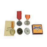 Six German Third Reich Awards, comprising a 1936 Olympic Games commemorative medal, two Wound badges
