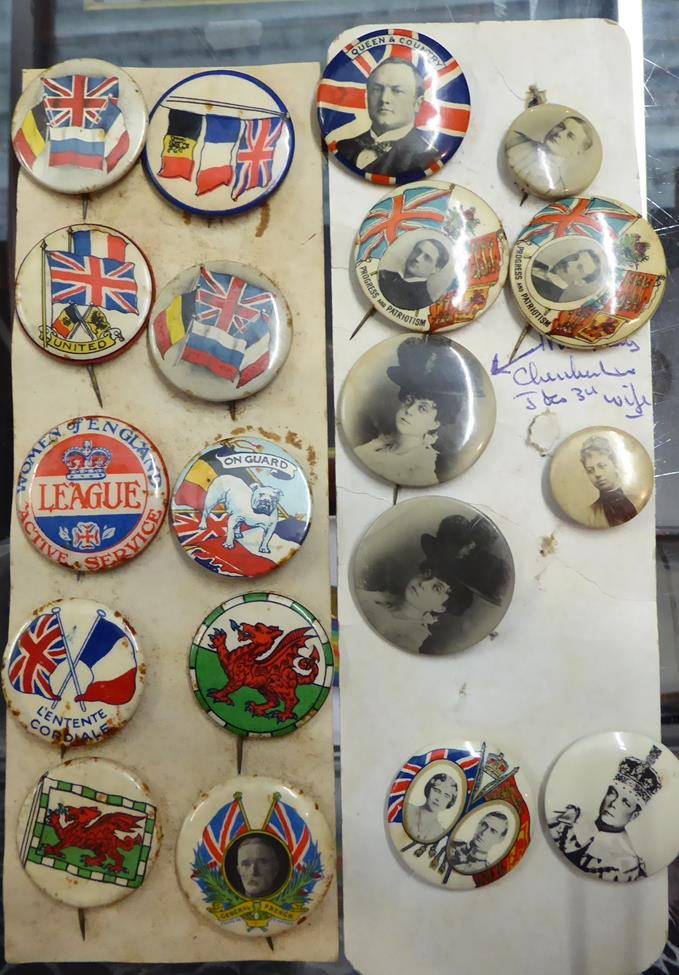 A Collection of Ninety Six Late Victorian/Edwardian Celluloid Button Badges, depicting Patriotic - Image 6 of 7