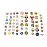A Collection of Fifty Six Celluloid Button Badges, depicting advertising and miscellaneous,