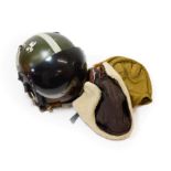 An RAF MK.3C (Bonedome) Flying Helmet, with two visors, one clear , the other tinted, reflective