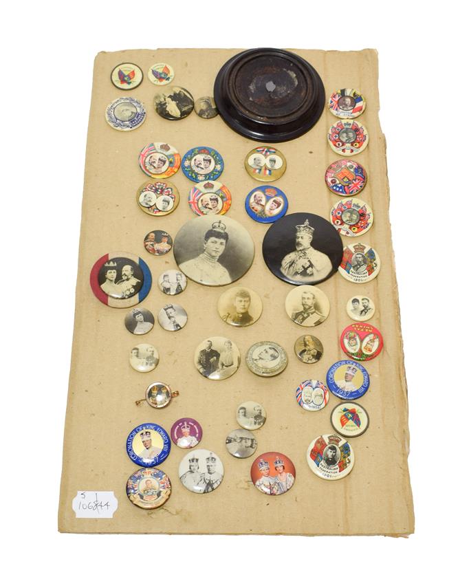 A Collection of Forty Four Late 19th/20th Century Royal Commemorative Celluloid Button Badges,