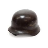 A German Third Reich M35 Double Decal Luftwaffe Helmet, with brown/grey finish, Luftwaffe and