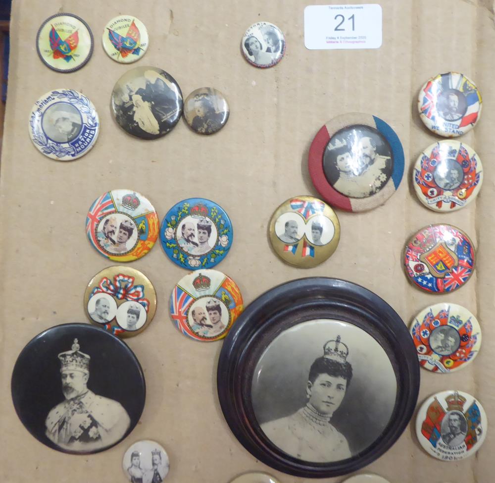 A Collection of Forty Four Late 19th/20th Century Royal Commemorative Celluloid Button Badges, - Image 3 of 3