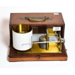 An early 20th century mahogany cased Barograph, stamped R.P Paris 1554