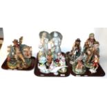 A group of Spanish and other Continental figures including Lladro, Porceval, Capodimonte etc