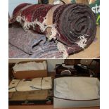 Assorted white linen, crochet edged linen, Hessian flour bag, new linen sheet in original packaging,
