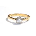 An 18 carat gold diamond solitaire ring, estimated diamond weight 0.25 carat approximately, finger