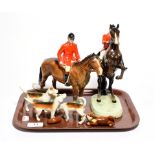 Beswick Hunting Group Comprising: Huntsman (On Rearing Horse), Second Version, model No. 868,