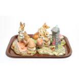 Beswick Beatrix Potter Tableau's comprising: 'Kep and Jemima', model No. 4091, limited edition