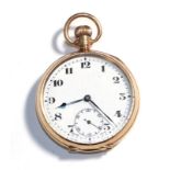 A 9ct gold open face pocket watch, Birmingham 1924, Swiss Made Seven Jewels Record movement,