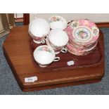 A Royal Albert 'Lady Carlyle' pattern set of six cups and saucers with six side plates together with