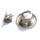 A George V silver capstan inkwell, by A. and J. Zimmerman, Birmingham, 1913, of typical form, with