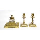 A 19th century desk inkwell garniture