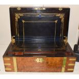 Victorian brass bound walnut writing slope