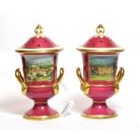 A Spode Chatsworth vase and a Spode Haddon Hall vase