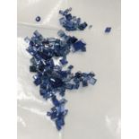 A quantity of loose sapphires, totalling 22.74 carat approximately, ranging from melee to 0.71 carat