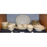 A Royal Doulton part dinner service in The Repton pattern, including tureens and serving plates