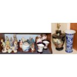 A quantity of modern ornamental ceramics including a pair of Royal Dux floral painted vases, a