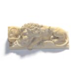 European ivory figure of the lion of Lucerne