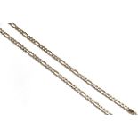 A 9 carat gold figaro necklace, length 47.5cm. 9 carat gold necklace - 12.4 grams