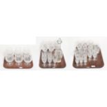 A collection of Waterford glass, Colleen pattern, comprising eight tall wine glasses, five champagne