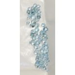 A quantity of loose round cut aquamarines, totalling 19.08 carat approximately