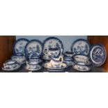 A blue and white Royal Albert part dinner service