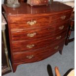 A George III mahogany bow fronted chest