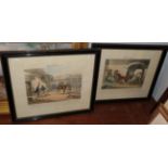After R Scanlan, horse dealing, coloured engravings, plates one and two (2)