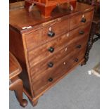 A late Georgian four height chest of drawers