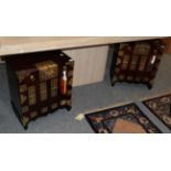 A pair of Korean chests, modern and three Chinese rugs (5)