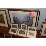 Nine various works of Cheshire interest, antiques photograph of Alderly edge, a print of old