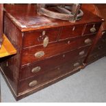 A George III mahogany six drawer straight fronted chest of drawers