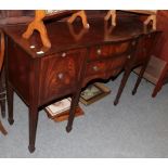 A reproduction mahogany sideboard