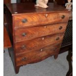 A late George III mahogany four drawer chest
