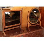 Two 19th century small toilet mirrors