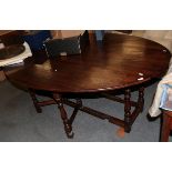 A reproduction oak wake table