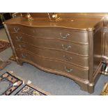 ''And So to Bed'' Modern gilt painted four drawer commode, 179cm wide