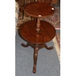 A George III mahogany two tier dumb waiter, 90cm high