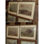 A watercolour view in Coverdale, signed Henrietta Lister, another moorland view signed Henrietta