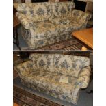 A pair of Peter Guild sofas recovered and with interior fillings by J McCourt, circa 2013 .