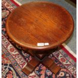 White Rose of Grassington, a reproduction oak pedestal table with circular top