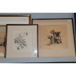Lucy Dawson ''The Hill Top'', signed drypoint etching, Cecil Aldin, print of sheep (2)