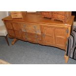Two reproduction oak sideboards