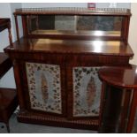 A Victorian mahogany chiffonier, mid 19th century, the superstructure with a three-quarter brass